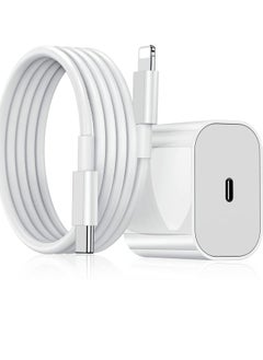 20W Fast iPhone Charger PD 3.0 USB C Charger Adapter with USB C Cable Compatible for iPhone Charger 13, 12, 11, Mini, X Series and Later (Charger)