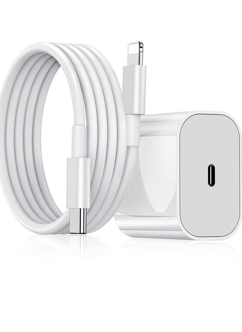 Generic - 20W Fast iPhone Charger PD 3.0 USB C Charger Adapter with USB C Cable Compatible for iPhone Charger 13, 12, 11, Mini, X Series and Later (Charger) - Image 1