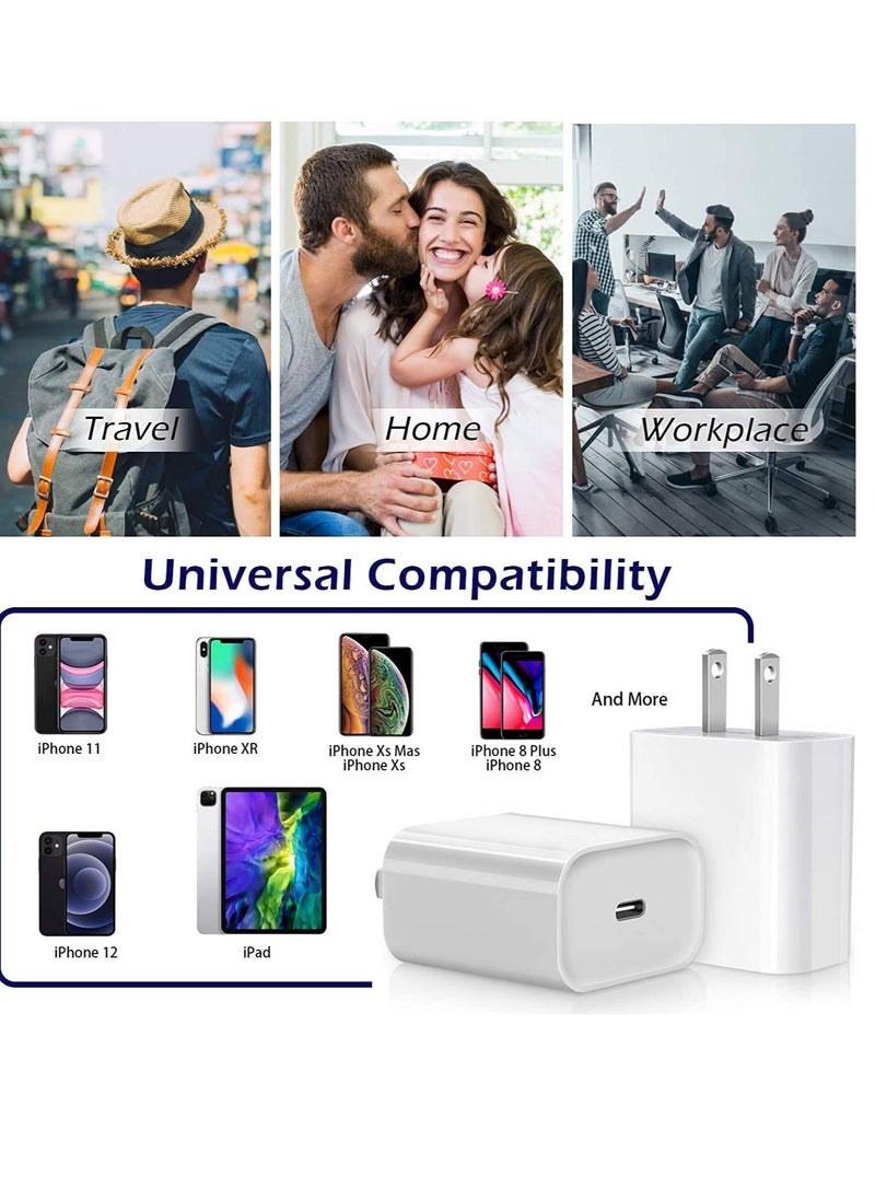 Generic - 20W Fast iPhone Charger PD 3.0 USB C Charger Adapter with USB C Cable Compatible for iPhone Charger 13, 12, 11, Mini, X Series and Later (Charger) - Image 1