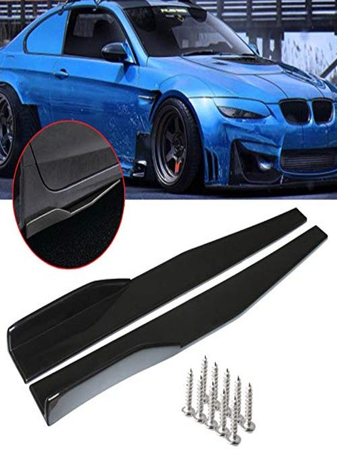 Propartauto Pair Universal Black Side Skirt Rocker Splitters Winglet Wings Canard Diffuser… - Image 1