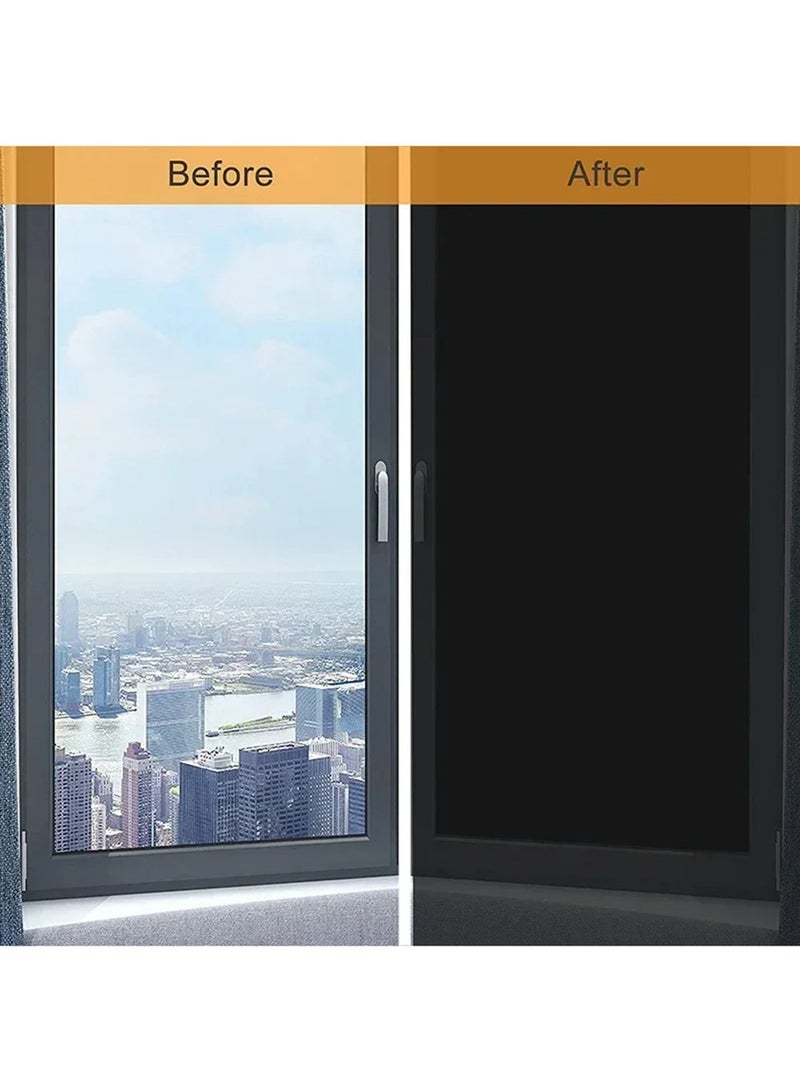 Blackout Curtains for Bedroom 145 x 200 cm Blackout Blind 420D Fabric Black Out Curtain with Self Adhesive Tape & Velcro Easy Stick On Window Blackout Solution for Home Office Nursery Bedroom Car - Image 3