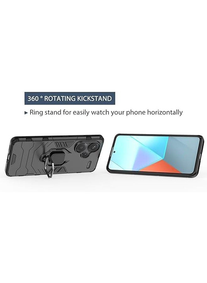 Case + Screen Protector 【2-Pack】 for Xiaomi Redmi Note 13 Pro Plus 5G/Note 13 Pro+ 5G, TPU/PC Hybrid Shockproof Armor Bumper Phone Case 【360° Stand】 with Tempered Glass Screen - Image 3
