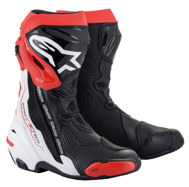 Alpinestars Supertech R Motocycle Racing Boots, CE-Certified High-Performance, Protection Footwear, 45, Black/White/Red - Image 3