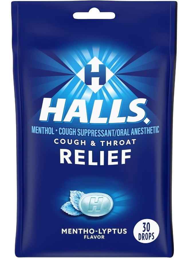 Halls HALLS Relief Mentho-Lyptus Flavor Cough Drops, 1 Bag (30 Total Drops) - Image 1