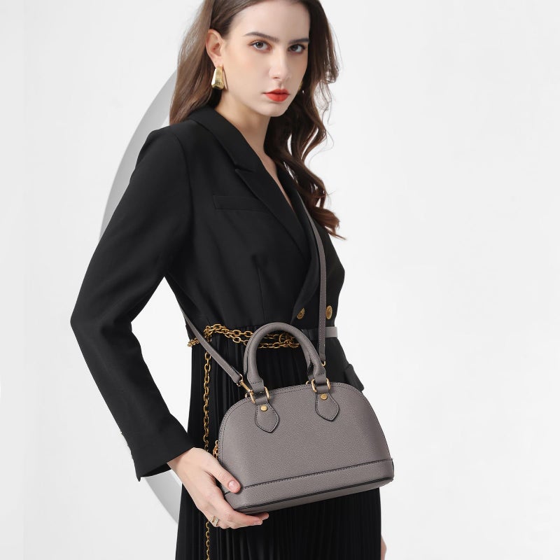 Bagsure 4PCS Women Fashion Handbags Purses Wallet Shoulder Bags Casual Tote Bag Crossbody Bags, Handbag Set Gift for Ladies Girls (Grey-b) - Image 3