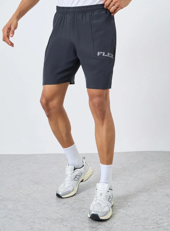 Workout Shorts with Print Detail