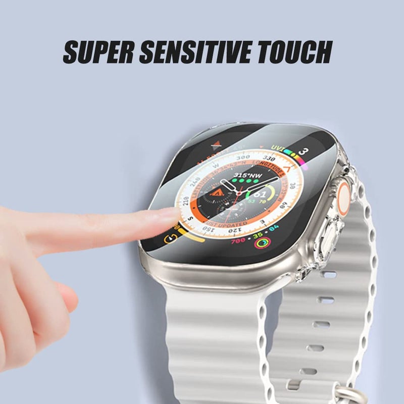 Ailun for 2022/2023 Apple Watch Ultra 2/Ultra Screen Protector Case [49mm], Ultra-Thin Hard PC Case Built in Tempered Glass for iWatch, Shockproof Cover with Button [2 Pack][Clear] - Image 4