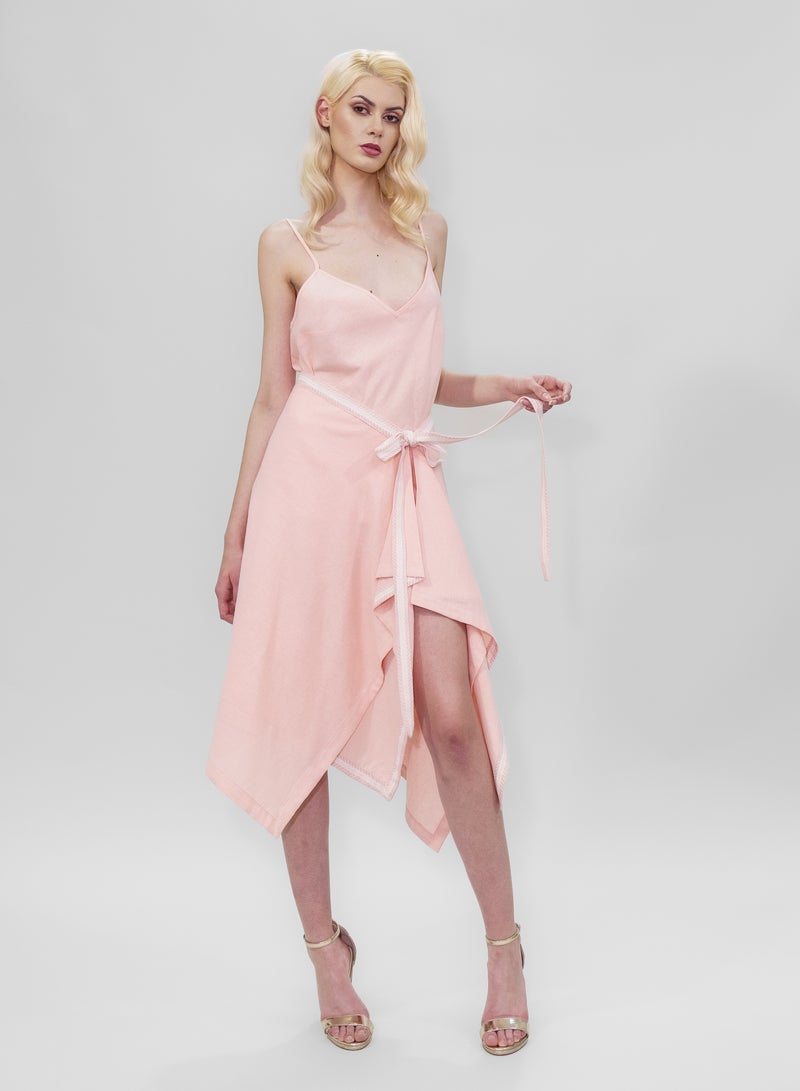 BITOLIA GALLERY Pink Linen Skirt  - Image 1