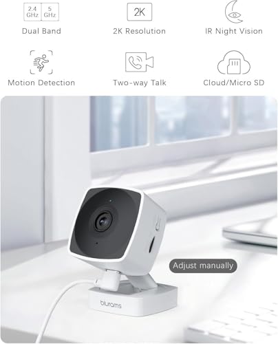 blurams 5GHz Cameras for Home Security, 2K Security Camera Indoor, Pet Camera with Phone App, Indoor Camera w/AI Motion Detection, 2-Way Audio, Compatible with Alexa&Google Home, WiFi 6 - Image 2