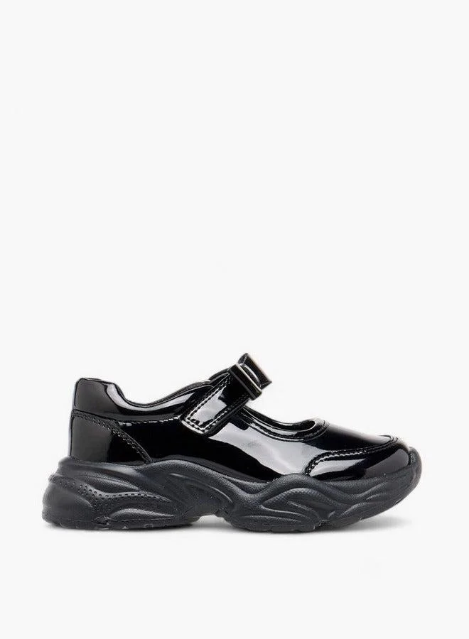 فلورا بيلا من شو إكسبرس حذاء ماري جين بناتي بنقوش مع إغلاق بشريط لاصق