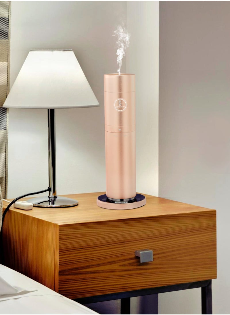Scenta Flora - SCENTORA - Portable Essential Oil Diffuser - Compact, Stylish, Adjustable Fragrance Levels, App-Controlled, Touch Screen, Whisper-Quiet Operation (Gold) - Image 1