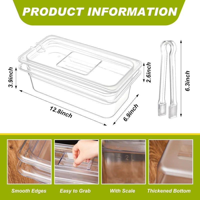 Rtteri Rtteri 2 Sets Ice Chilled Serving Tray with Lid and Tongs Cold Food Buffet Server Platter for Parties Functional Cold Dish for Fruit Vegetable Shrimp Salad Cocktail Snack Food Cold Travel Ice Bowl  - Image 3