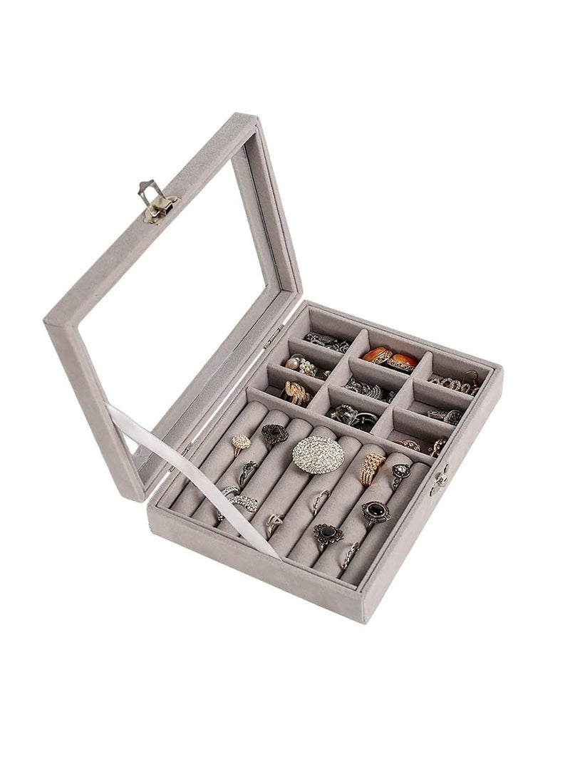 Generic - Jewelry Organizer for Rings, Earrings, Necklaces - Jewelry Box, Travel Jewelry Bag for Women, Jewelry and Accessories Storage Organizer - Silver - Image 1