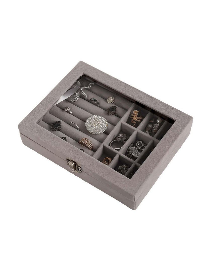 Generic - Jewelry Organizer for Rings, Earrings, Necklaces - Jewelry Box, Travel Jewelry Bag for Women, Jewelry and Accessories Storage Organizer - Silver - Image 1