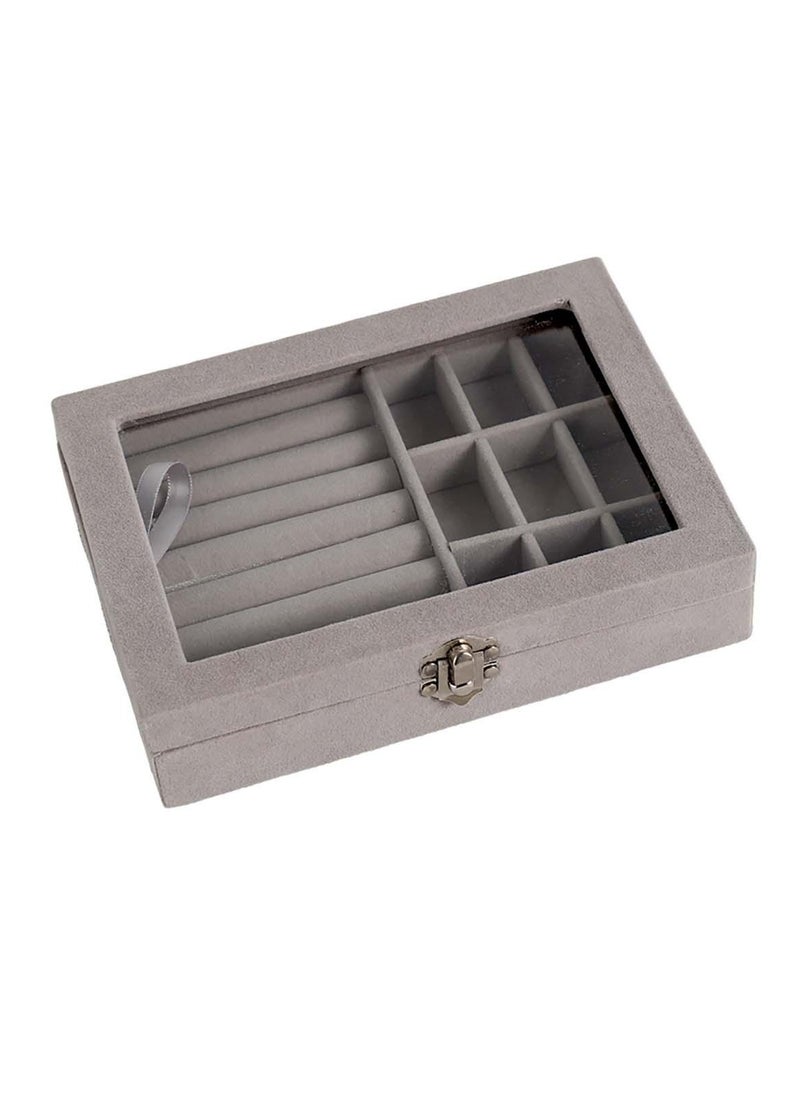 Generic - Jewelry Organizer for Rings, Earrings, Necklaces - Jewelry Box, Travel Jewelry Bag for Women, Jewelry and Accessories Storage Organizer - Silver - Image 1