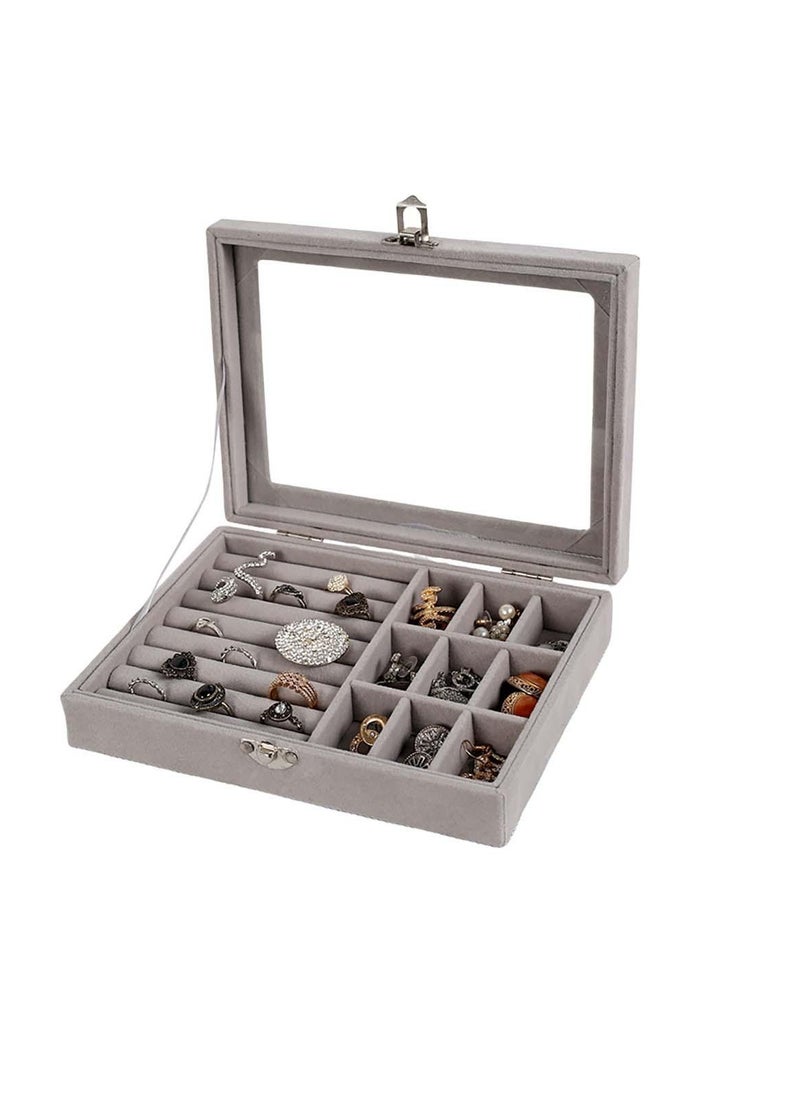 Generic - Jewelry Organizer for Rings, Earrings, Necklaces - Jewelry Box, Travel Jewelry Bag for Women, Jewelry and Accessories Storage Organizer - Silver - Image 1