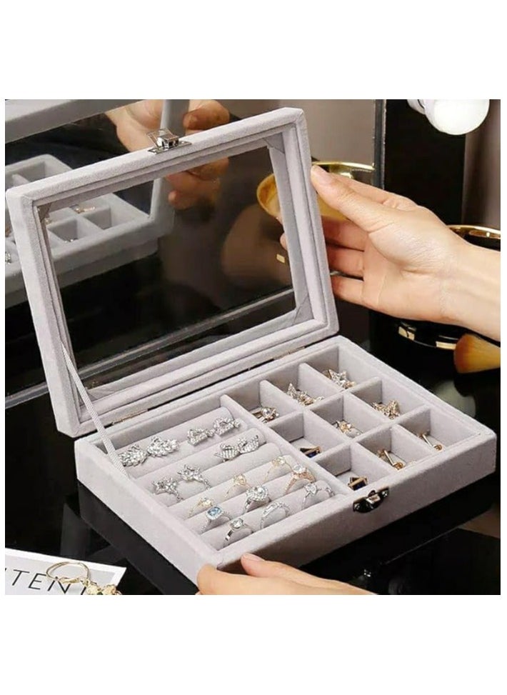 Generic - Jewelry Organizer for Rings, Earrings, Necklaces - Jewelry Box, Travel Jewelry Bag for Women, Jewelry and Accessories Storage Organizer - Silver - Image 1