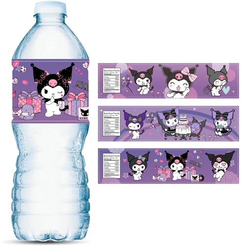 ARHAVI 24PCS Kawaii Water Bottle Labels Kawaii Birthday Party Supplies for Birthday Decorations - Image 1