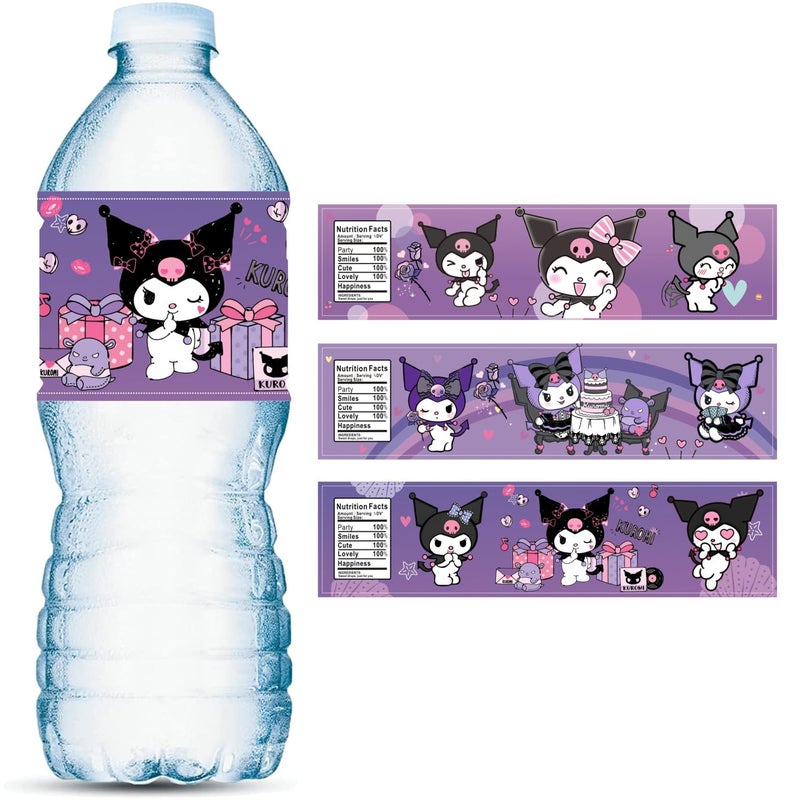 ARHAVI 24PCS Kawaii Water Bottle Labels Kawaii Birthday Party Supplies for Birthday Decorations - Image 2