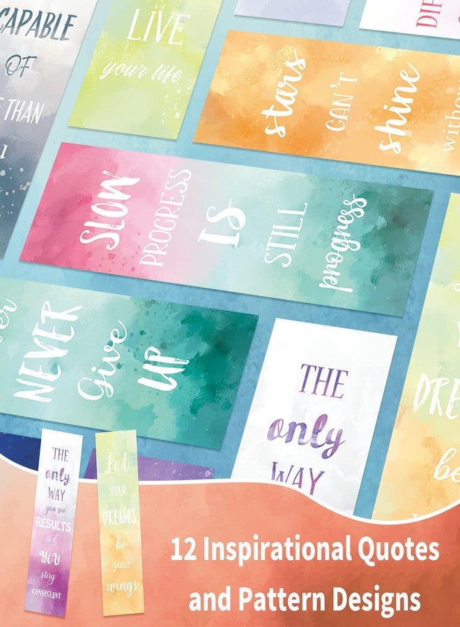 Anseal 60 PCS Inspirational Bookmarks for Women Men, 12 Styles Encouraging Bookmark for Kids Students, Positive Bookmarks Bulk for Reading Lovers Teachers School Home - Image 3