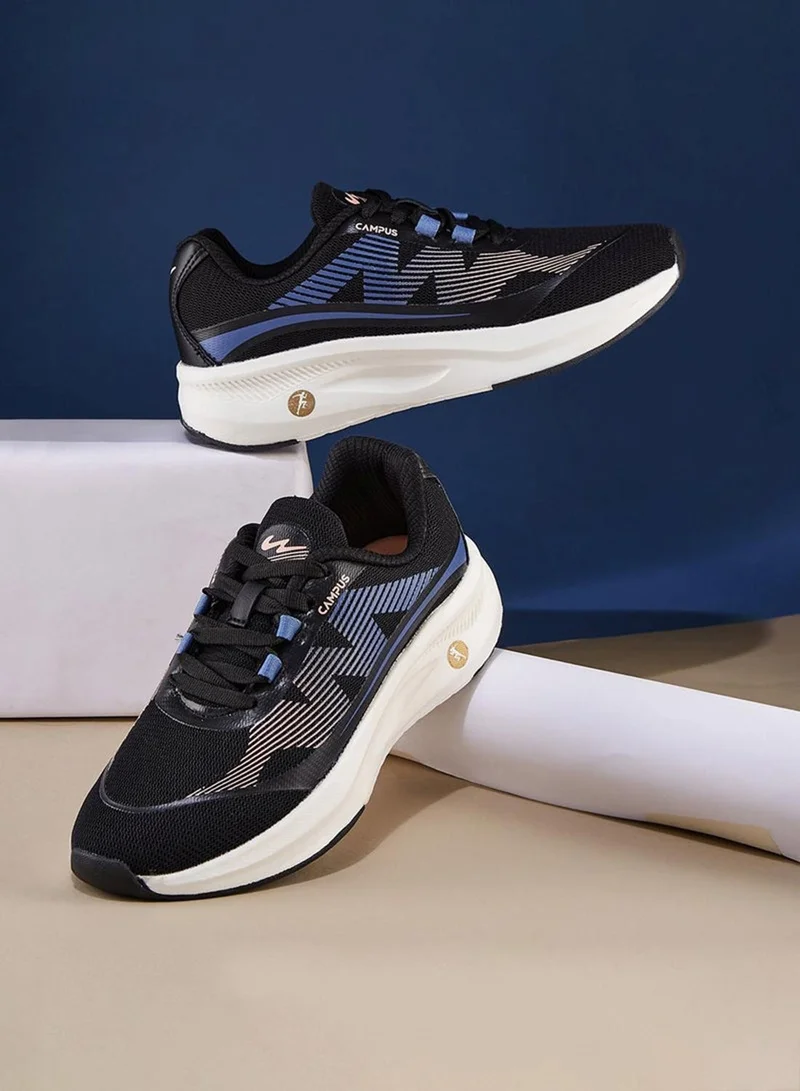 كامبس حذاء رياضي نسائي أسود قصير بتصميم عصري بلونين مع راحة هوائية ومرونة