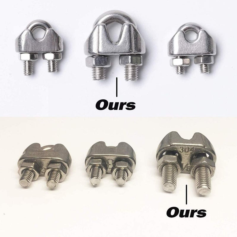 DIY Crafts Pack of 2 Sets Turnbuckle Tension Turnbuckle Tension Wire Rope with EyeHook M6 18 Inch Wire Rope Cable Clip Clamp M3 Pack of 2 Sets Turnbuckle Tension - Image 2