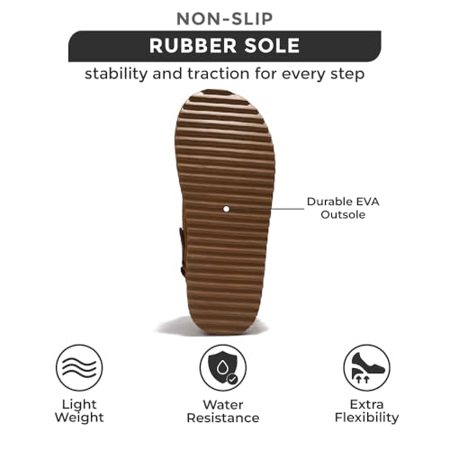 Project Cloud Genuine Leather Clogs for Women - Memory Foam Womens Clogs & Mules with Adjustable Straps - Lightweight Platform Shoes Non-Slip Slides (Goldstar, CHSTNUT, 8.5) Chestnut - Image 4