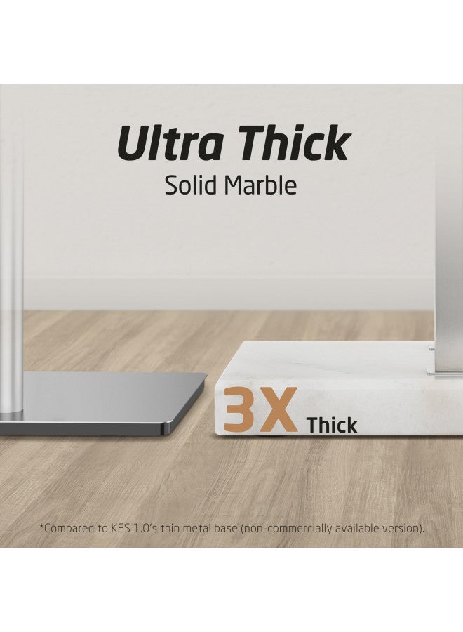 Kes KES Standing Towel Rack 2-Tier Towel Rack Stand with Marble Base for Bathroom Floor, Upgrade Steady Design, Pro-Grade 18/8 Stainless Steel Brushed Finish, BTH217-2  - Image 3