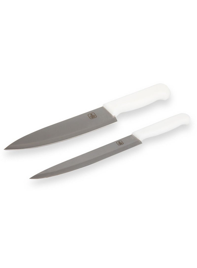 British Chef Chef knife Set of 2pcs with Sharp Stainless steel Blade Durable design, Slicing, Dicing, Chopping and Carving for Home/Restaurant, Polypropylene handles Dishwasher Safe - 8 inch - Image 1