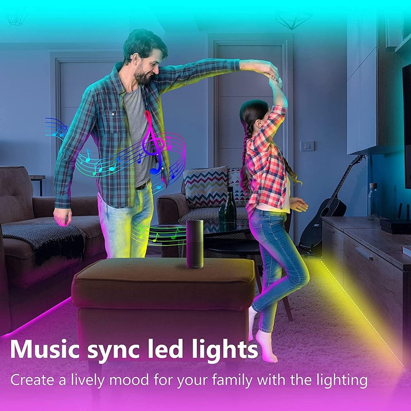 GUPUP 200 FT LED Strip Lights,Color Changing LED Lights for Bedroom,Built-in-Mic,Music Sync Tape Lighting,Phone Smart Controlled(APP+Remote+Mic) - Image 3