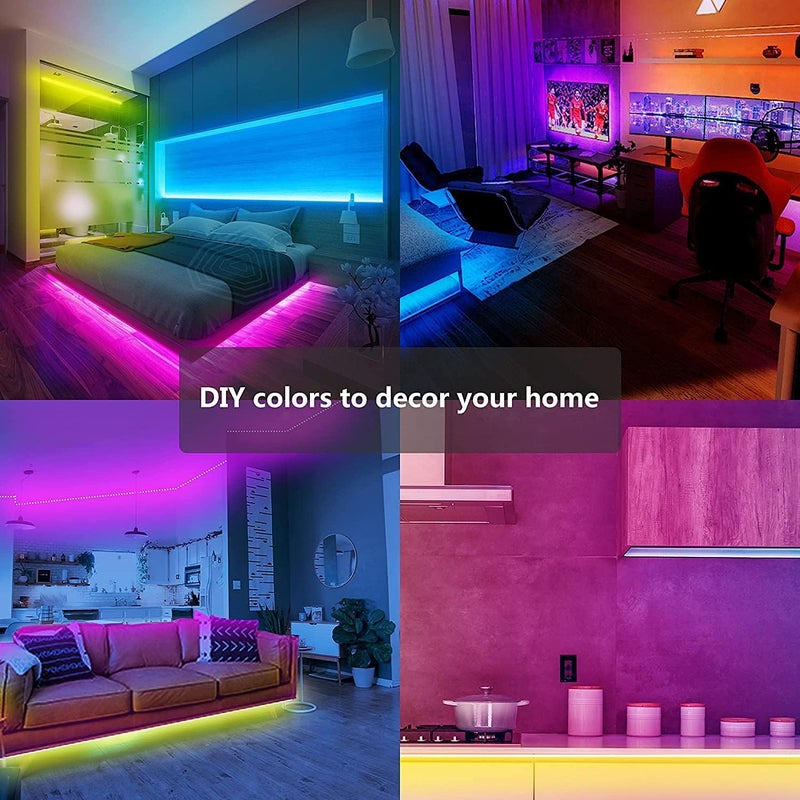 GUPUP 200 FT LED Strip Lights,Color Changing LED Lights for Bedroom,Built-in-Mic,Music Sync Tape Lighting,Phone Smart Controlled(APP+Remote+Mic) - Image 2
