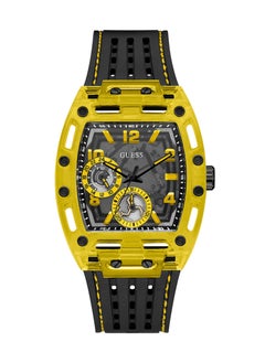 Men’s Black Yellow Multi-Function Black Silicone Watch GW0499G2 - 44mm