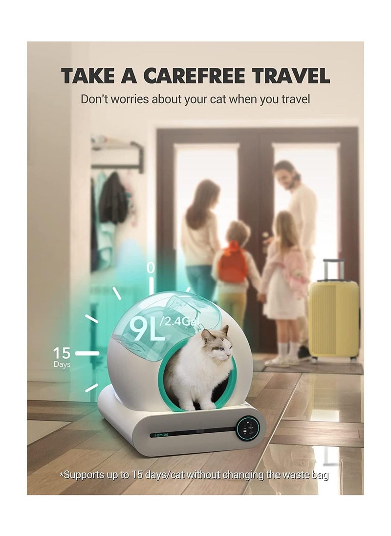 V2COM - V2COM Smart Self Cleaning Cat Litter Box Automatic Cat Litter Cleaning Robot Large Capacity/APP Control/Ionic Deodorizer for Multiple Cats. - Image 1