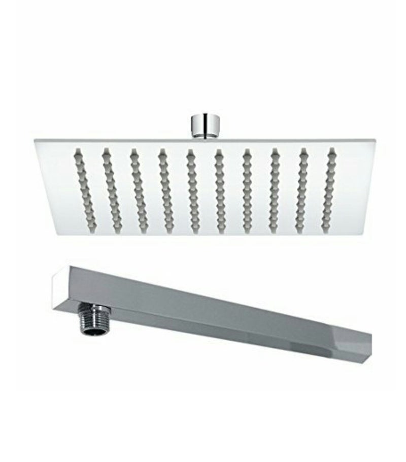 MLD MLD 8 x 8 Inch Ultra Thin Shower Head with 9 Inch Square Shower Arm - Image 1
