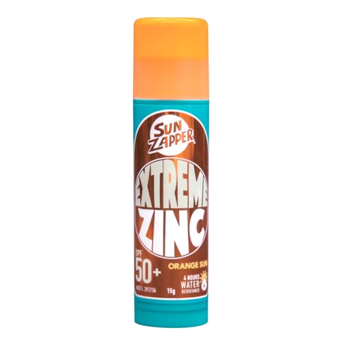 Sun Zapper Extreme Zinc Sunscreen Stick SPF 50 Orange Sun Colored Water Resistant Mineral Sunscreen for Face Zinc Oxide Surf Sunscreen Stick for Water Sports 15g 053 oz Australian Made - Image 1