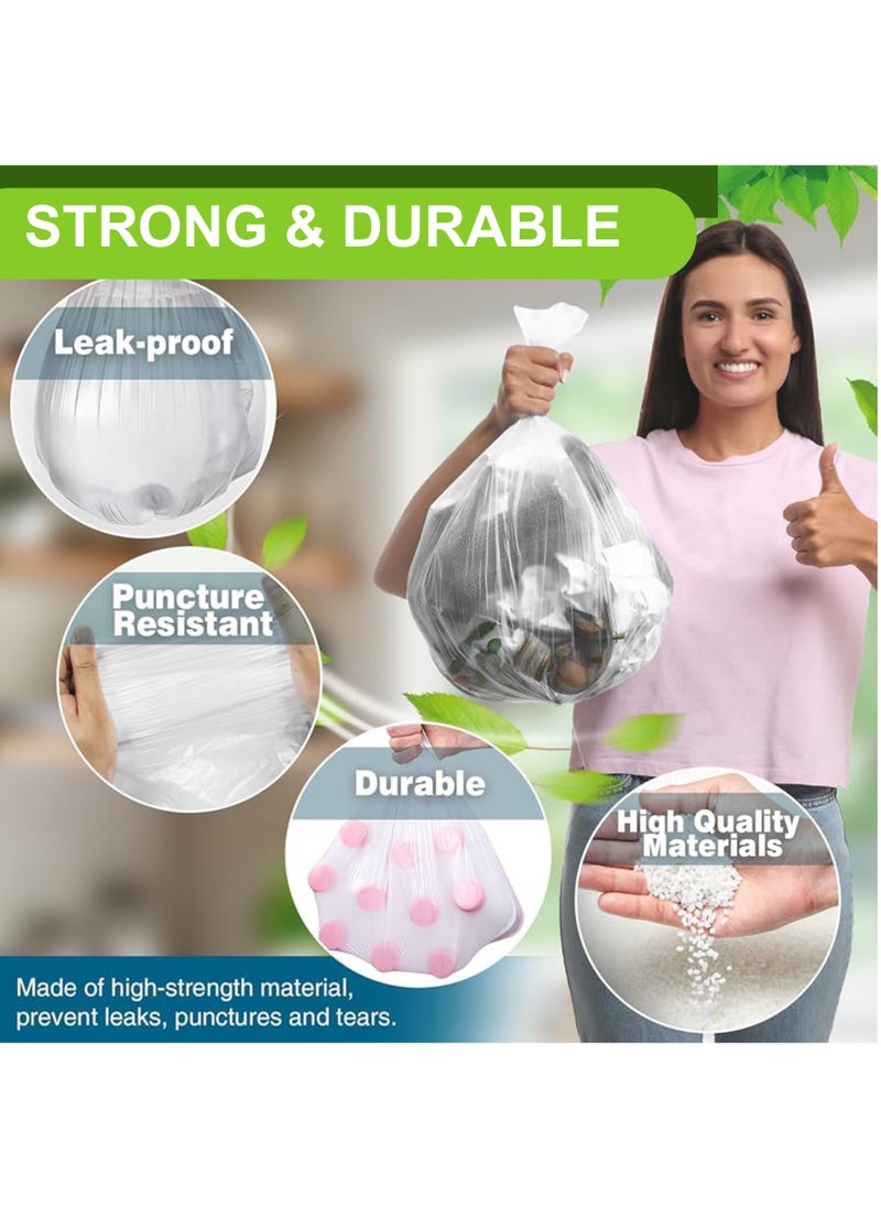 Generic UNIWORTH Trash Bags –White, Strong & Leak-Proof Garbage Bags, Odor-Control, Tear-Resistant, 30 Counts for Home, Office & Commercial use, Size 55x60 cm with 10 Gallons  - Image 4