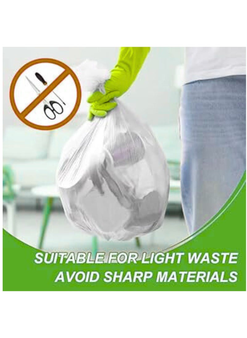 UNIWORTH Trash Bags –White, Strong & Leak-Proof Garbage Bags, Odor-Control, Tear-Resistant, 30 Counts for Home, Office & Commercial use, Size 55x60 cm with 10 Gallons