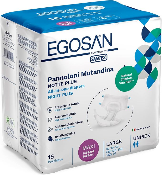 EGOSAN Maxi Incontinence Disposable Adult Diaper Brief with Tabs Maximum Absorbency and Adjustable for Men and Women (Large 15-Count) - Image 4