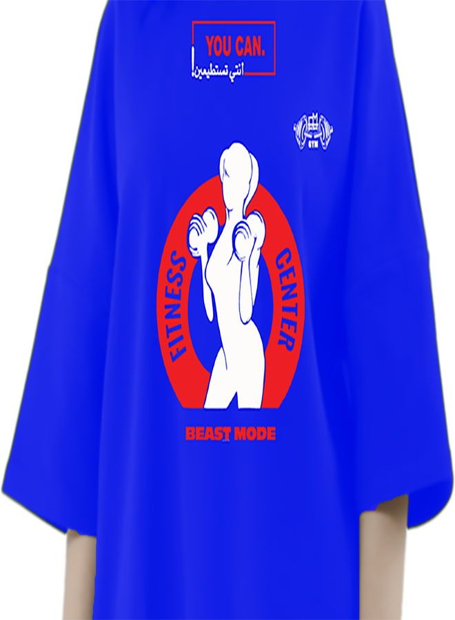 Genérico Women's Oversize T-shirt - FITNESS CENTER Printed for exercise, gym and bodybuilding 07 - Image 4