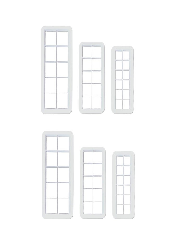 SelHeng 6Pcs White Square Cookie Cutter Set, Geometric Multicutter Square Cake Fondant Cutter, Cookie Cutter Biscuit Cutters Cake Decorating,Baking Tools and Accessories(3 Size） - Image 1