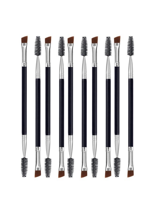 LOOKSEVEN Duo Eye Brow Brush, Angled Eyebrow Brush And Spoolie Brush, Eyelash Comb Eyebrow Brush Tool (10 Pcs) - Image 1