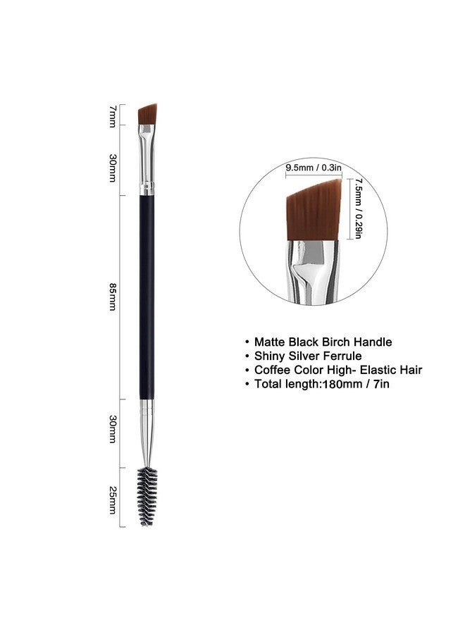 LOOKSEVEN Duo Eye Brow Brush, Angled Eyebrow Brush And Spoolie Brush, Eyelash Comb Eyebrow Brush Tool (10 Pcs) - Image 2
