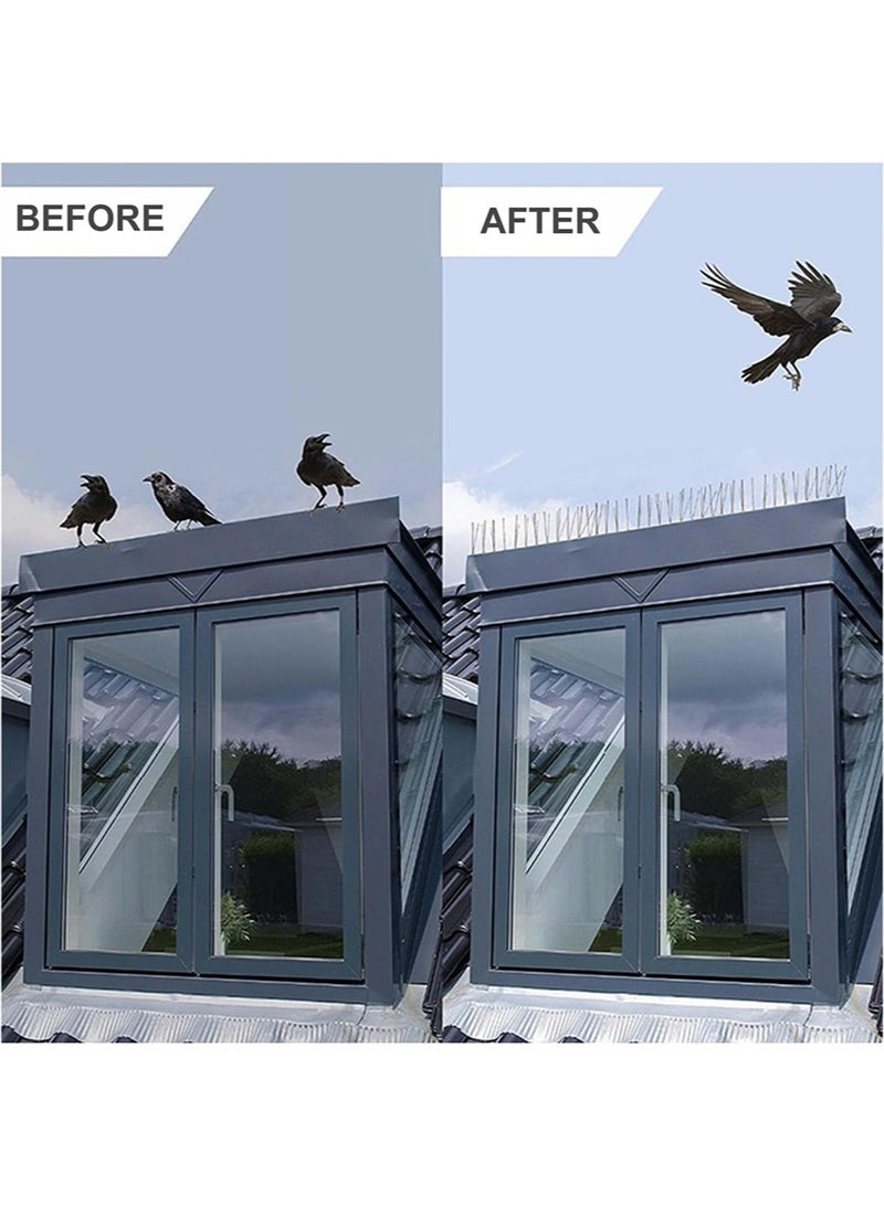 يالونج قطعتين من الطيور والحمام مع الأشواك الفضة 50 سم ضد الطيور الشائكة ، وتستخدم في الهواء الطلق لمنع الطيور والسناجب والقطط من الاقتراب ، الفولاذ المقاوم للصدأ ضد الطيور الشائكة 2 19.6 بوصة - Image 3