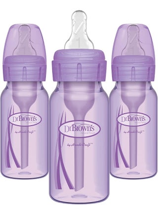 Dr. Brown's Natural Flow® Anti-Colic Options+™ Narrow Baby Bottles 4 oz/120 mL, with Level 1 Slow Flow, 3 Pack, 0m+ Lavender - pzsku/Z10C4B62E24A0FCB404D9Z/45/_/1738054988/02357666-a485-499f-919a-c78af7da7995