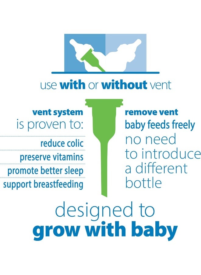 Dr. Brown's Natural Flow® Anti-Colic Options+™ Narrow Baby Bottles 4 oz/120 mL, with Level 1 Slow Flow, 3 Pack, 0m+ Lavender