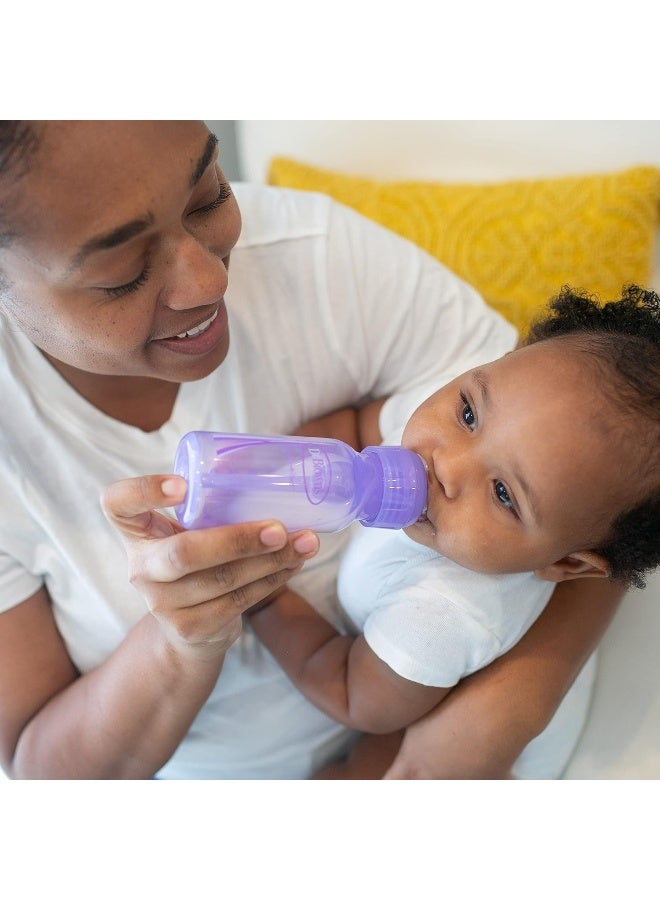 Dr. Brown's Natural Flow® Anti-Colic Options+™ Narrow Baby Bottles 4 oz/120 mL, with Level 1 Slow Flow, 3 Pack, 0m+ Lavender