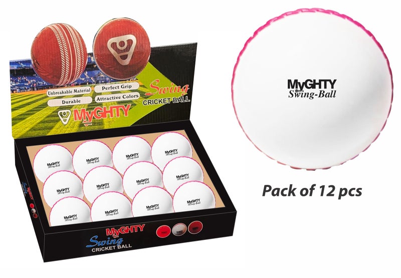 jaspo MyGHTY Swing Cricket Ball, Soft PVC Cricket Ball-Weight 110g Standard Size Wind Ball for Beginners Standard Bounce for Training & Practice-Pk of 12 Pcs with Printed Display Box - Image 2