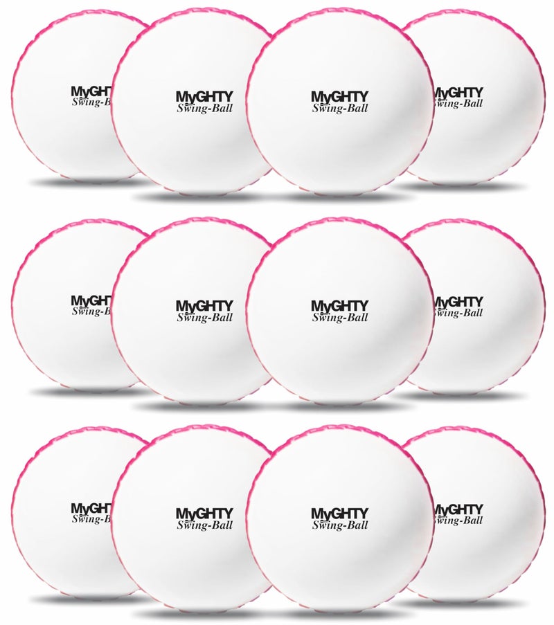 jaspo MyGHTY Swing Cricket Ball, Soft PVC Cricket Ball-Weight 110g Standard Size Wind Ball for Beginners Standard Bounce for Training & Practice-Pk of 12 Pcs with Printed Display Box - Image 1