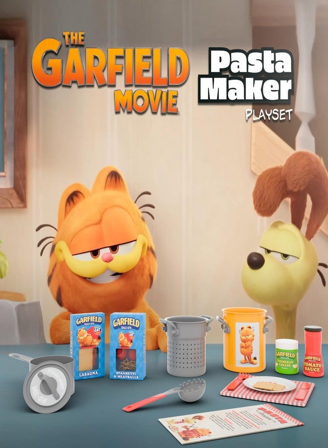 Lollipop Garfield Lasagna Toy Kit - Food Playset with 4 Meatballs, 2 Spaghetti Piles, Parmesan Cheese, Tomato Sauce, Ravioli, Spoon & Kitchen Accessories - Fun Learning Toy for Children - Image 2