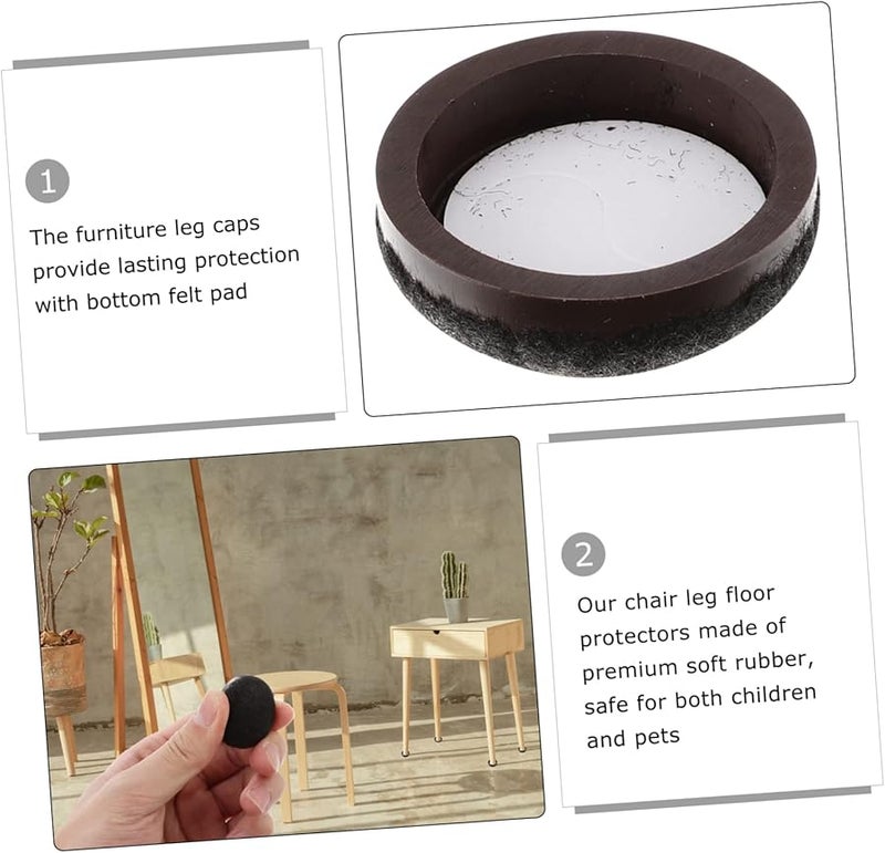 DOITOOL 32 Pcs Furniture Rubber Chair Leg Floor Protectors Elastic Felt Caps Noise Reducing Pads Safe For Hardwood Tile Laminate Floors 2 Pack - Image 3